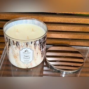 Rare HTF Bath & Body Works Copper Coconut 3-Wick Scented Candle